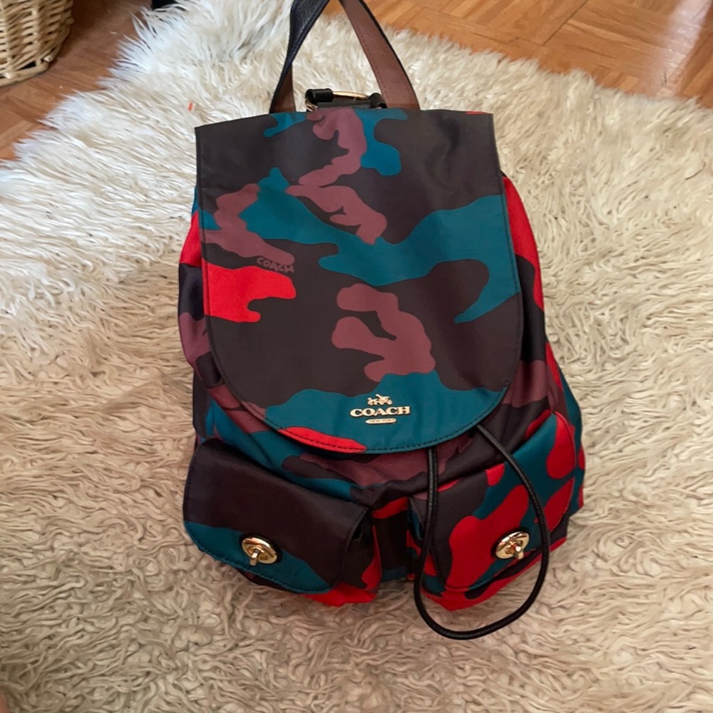 Colorful camo coach backpack!!